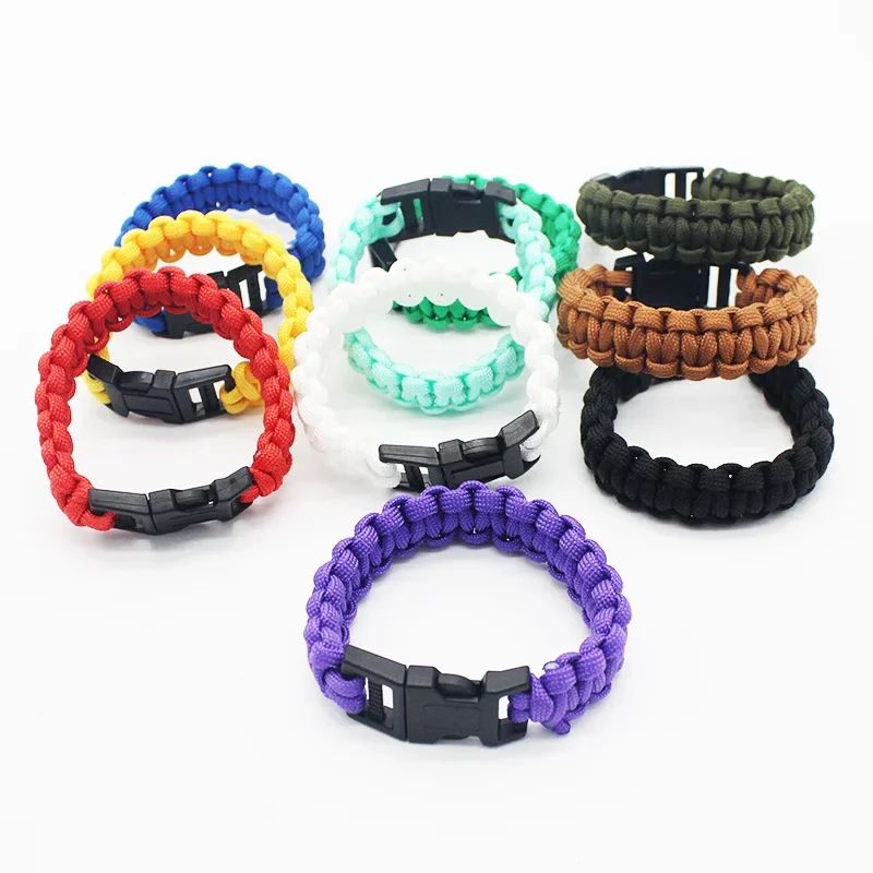 Outdoor Paracord 23cm Adjustable Cobra Weave Camping Multi-function Emergency Plaited Escape Survival Bracelet Climbing Tool