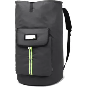 laundry bag backpack,-large duty laundry bags,laundry backpack for college students,drawstring closure (charcoal grey laundry bag with straps)