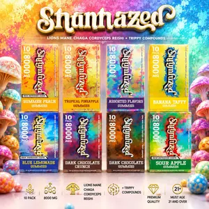 [SUPER HOT PRODUCT] Shrumfuzed Mushroom Gummies | Nootropic Mushroom Supplement with Lion's Mane, Reishi, Cordyceps & Chaga | 10 Count, Blue Lemonade