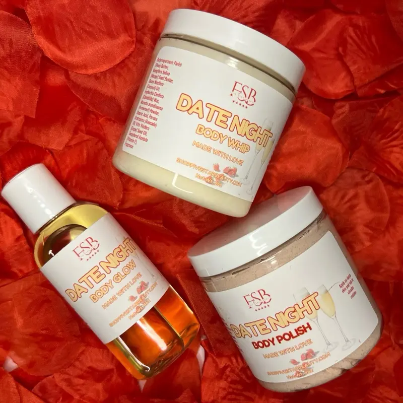 FSB DATE NIGHT- Body Whip, Body Polish & Body Glow- Body Care Bundle for Radiant Skin