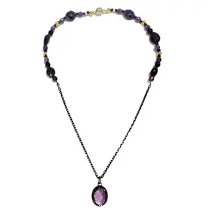 Amethyst and Black Spinel Necklace