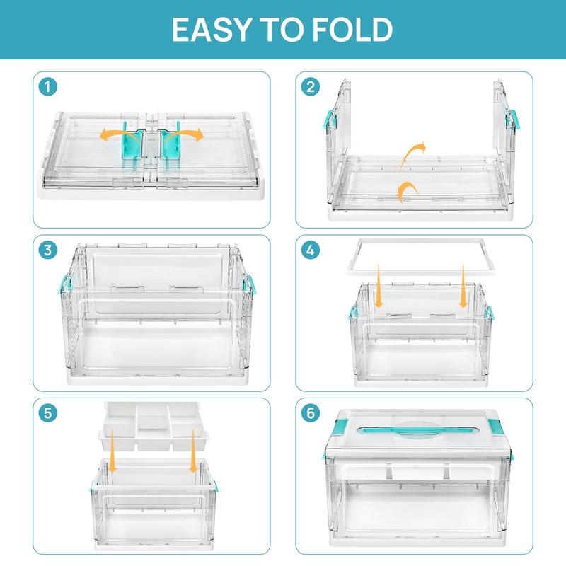 2 Pack  Clear Plastic Craft Organizers and Storage Box with Removable Trays and Dividers, Art Supply Organizers and Storage, Ideal Containers for Coloring Books, Toys, Craft Supplies, Medicine, New Year Gift