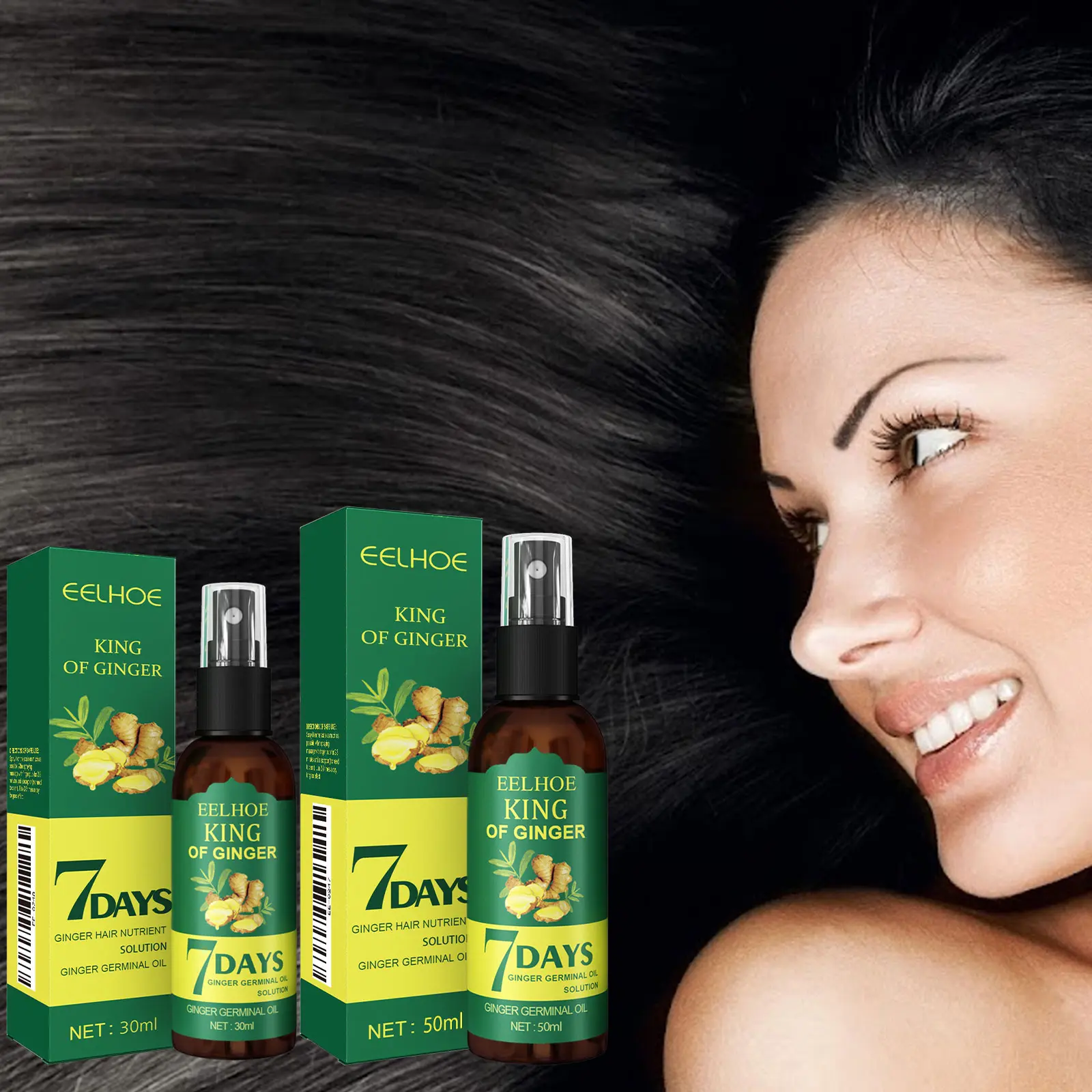 7 Days Ginger Hair Growth Oil - King of Ginger Germinal Spray, Natural Hair Loss Treatment