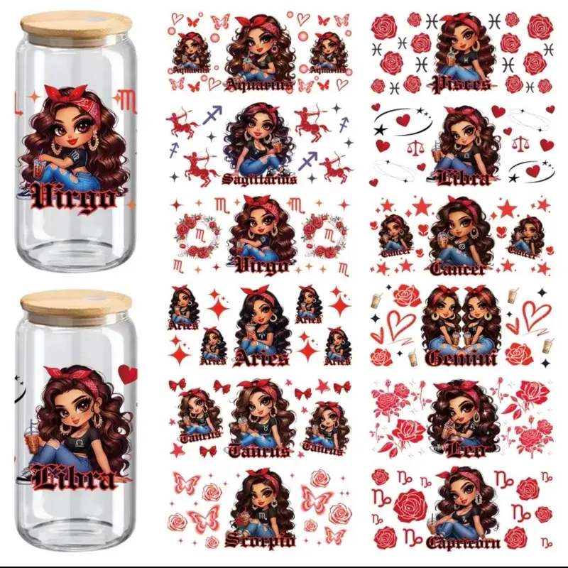 Zodiac buchonas UVDTF Wraps Choose Your Zodiac Sign Great To Custom Cups, this Designs are Easy Application Durable Customization