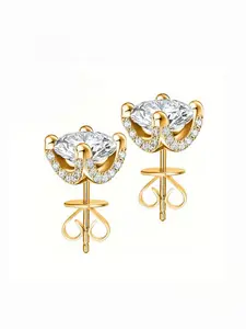 A pair of 0.5-carat x 2 / 1-carat x 2 moissanite four-prong earrings for sensitive ears, made of S925 silver, suitable for daily wear, dates, parties, vacations, travel, birthday, anniversary, Valentine's Day, Mother's Day, as a jewelry gift.