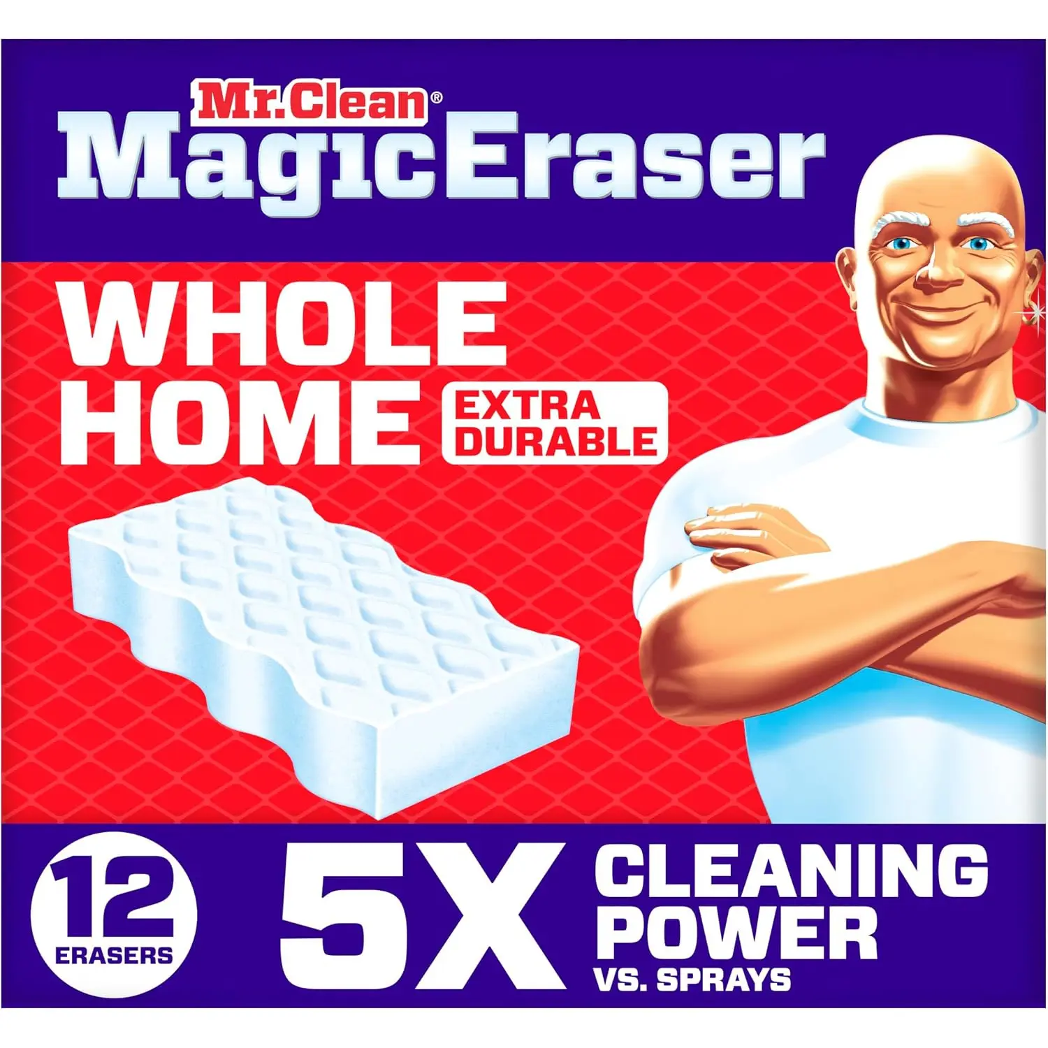 Magic Eraser, All Purpose Cleaner, Cleaning Scrubber, Wall, Sneaker, Kitchen, Bathroom, Shower Cleaning Supplies, Melamine Pads, Whole Home Extra Durable, 12ct