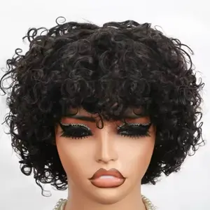 AGABeauty Pixie Cut Human Hair Wigs For Woman Curly Glueless Wigs