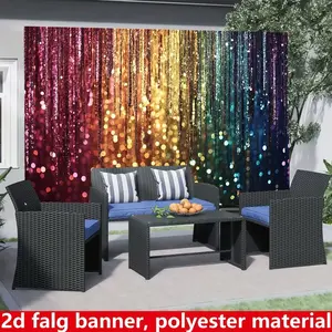 Rainbow tassel backdrop banner, polyester fabric, suitable for weddings, Valentine's Day, anniversaries, and photography studio decorations; ideal for indoor or outdoor parties; perfect as a Valentine's Day gift; party decoration; home décor; room decor.