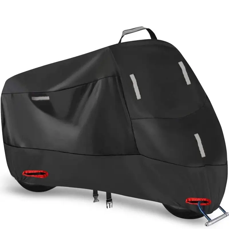1pc Heavy-Duty 210d Oxford Cloth Motorcycle Cover Waterproof Outdoor - With Keyhole and Reflective Strip Design, All-Weather Protection, Suitable for Most Motorcycles, Durable And Fashionable Motorcycle Accessories