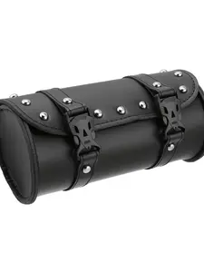 Waterproof PU Leather Motorcycle Rear Seat Bag, Motorcycle Accessories, Secure Strap, Compact Roll-Up Design, Fits Most Bikes, Ideal for Commuting & Touring