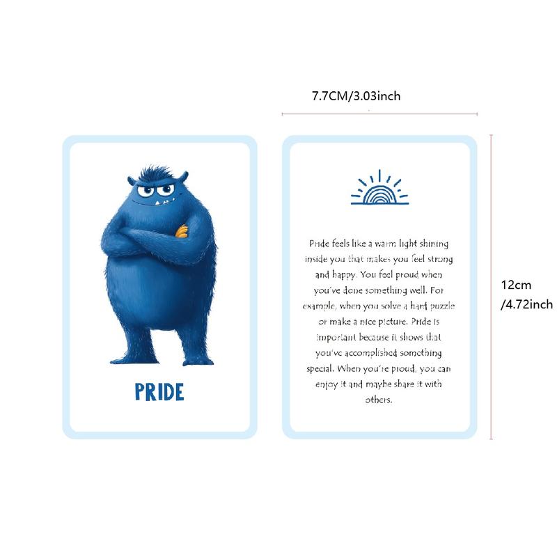 Emotion Monsters Cards with Explanatory Texts Cute Emotion Cards -German English French emotion cards,Self-Regulation Tools Social-Emotional Learning, Mood Management