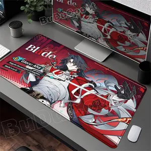 Silver Wolf Honkai Star Rail Gaming Mouse Pad, 80x30cm 3mm Thick, Locked Edge Non-Slip Rubber Large Desk Mat for PC Office Keyboard