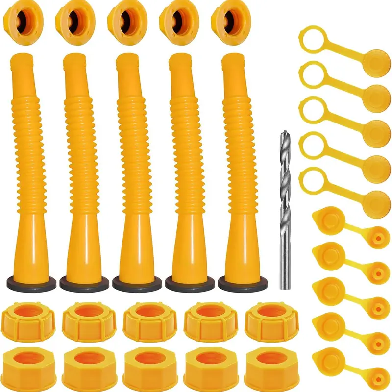 Gas Can Spout Replacement, Gas Can Nozzle, 5 Kit-White Flexible Pour Nozzle Suitable for Most 1/2/5/10 Gal Oil Cans, Fuel Can Spout Replacement