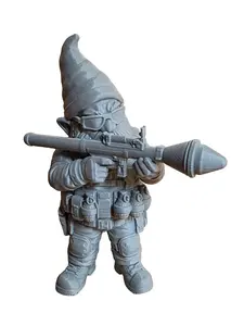 3D Printed Tactical Garden Gnome, Military-Style Outdoor Statue, Armed Garden Decor, Funny Outdoor Gift for Home Improvement Enthusiasts