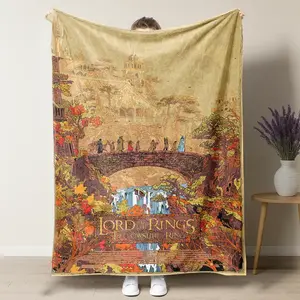 Soft Funny Throw Blanket Lord Of The Rings Flannel Throw Ultra Soft Warm Fabric All Season Comfort Perfect For Sofa Bed nap Chair Decor Durable Machine Washable Long Lasting Quality blankets ultra-soft throw blanket