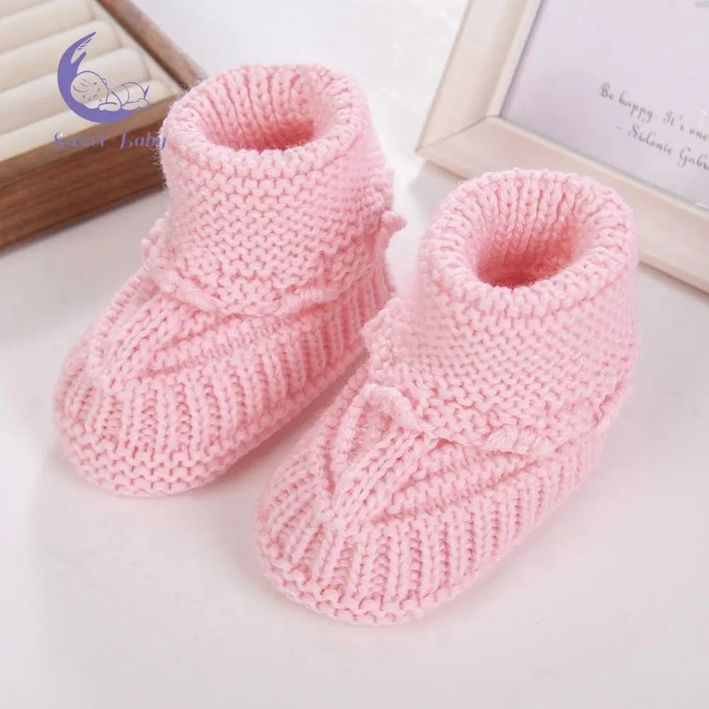 Baby Boy Girl Knitted Shoes Soft Sole Walking Shoes Cute Warm Booties for Winter Fall