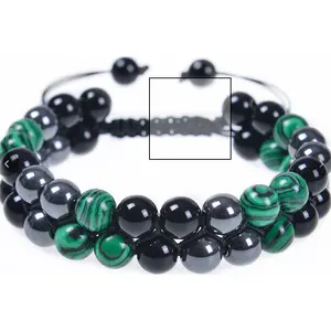 Protection & Power Stone Bracelet – Malachite, Obsidian & Hematite