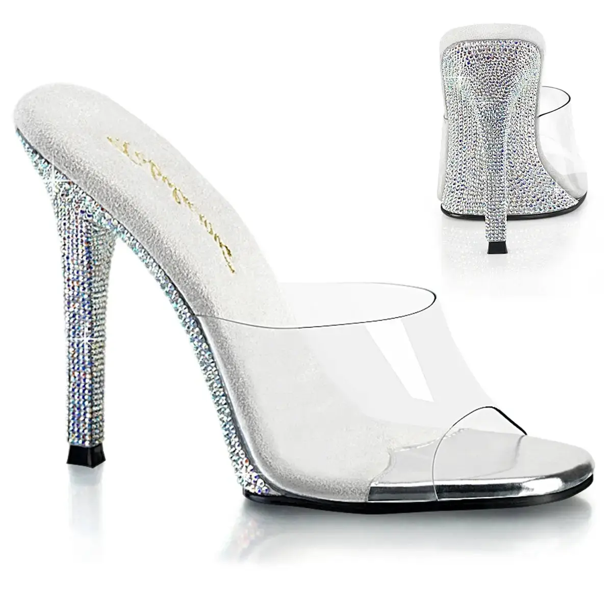 Fabulicious Gala-01DM Women's Heeled Slide Clear/Silver