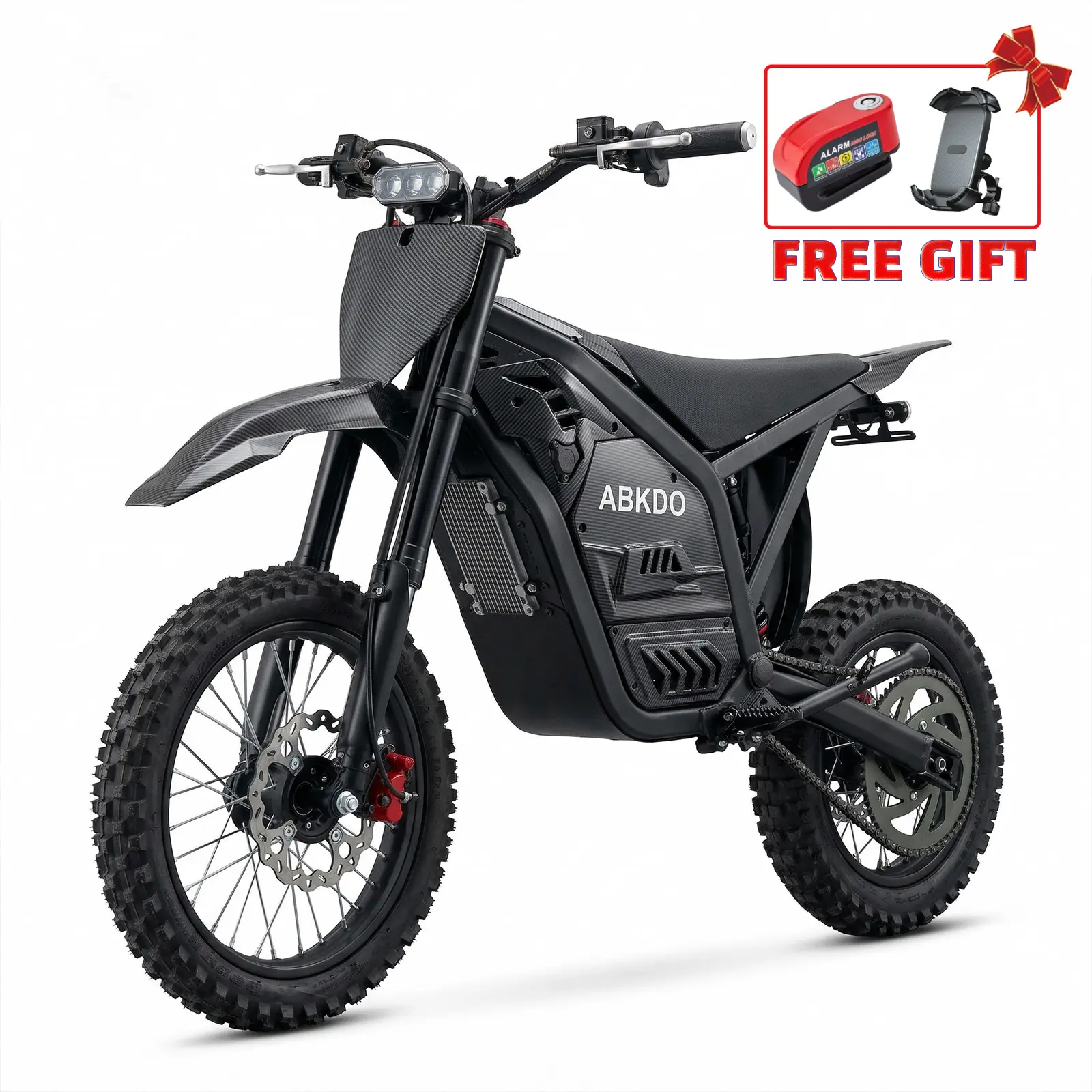 AOEEI Adult Electric Off-Road Bike - 4000W Motor, 45 MPH High Speed, 48V 23Ah Battery 40-mi Range, Front Suspension, Front Headlight, Safety Warning Lights, Reverse Mode, Mountain Ride Free Gift