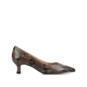 PAMMIE STATEMENT KITTEN HEELS - Brown Snake