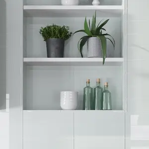 White 4x16 Glossy Subway Glass Tile (12 pack, 5.33 sq ft/case)