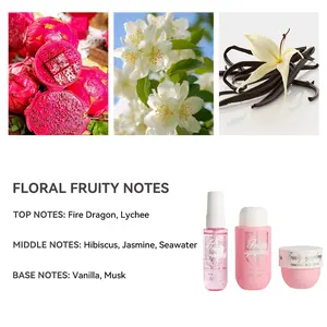 Skincare Gifts For Teenage Girl 3-Piece Travel Set Beauty Collection Women's Almond Vanilla Pistachio Gourmand Scent Body Mist, Cream, Shower Gel + Bag | Gift for Her/Him