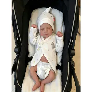 45 CM Real Life Reborn Baby Dolls Boy Eyes Closed with Realistic Veins, 18 Inch Lifelike Poseable Anatomically Correct Newborn Sleeping Silicone Baby Dolls Full Body Soft Vinyl for Kids