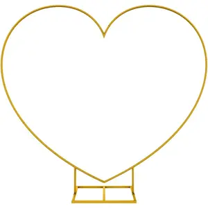 Large Size Metal Balloon Arch Kit, Wedding Heart Arch Stand, Love Balloon Column Arch Frame for Wedding, Bridal, Valentine's Day, Engagement and Birthday Party Supplies