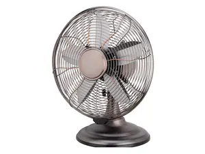 Optimus F-6212 Powerful 3 Speed 12" Portable Retro Oscillating Table Fan, Bronze