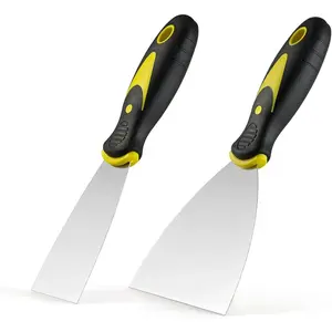 Putty Knife Scraper Set, 2" 4" Spackle Knife 2Pack, Stainless Steel Paint Scraper for Drywall Repairing and Clearing, Wallpaper Removal, Putty Applying, Plaster Scraping