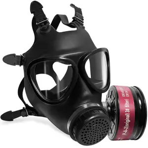 Full Face Gas Mask, Reusable Chemical & Biological Respirator, Self-priming Full Face Mask for Industrial, Agricultural & Scientific Use, Dustproof Gasproof Mask, Protective Mask