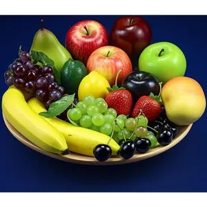 Lifelike Artificial Fruit Decor, Fake Fruits for Table Centerpieces, Realistic Faux Apples Bananas Kitchen Display, Durable Party Decoration, Vibrant Home Decor Accents, Reusable Decorative Fruits Set