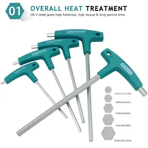 T-handle Torx Hex Wrench, Extended Hollow-Core Manual Screwdriver for Anti-Theft Screws