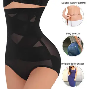 Women's High Waist Nylon Thin Compression Postpartum Belly Shaping Shapewear Pants