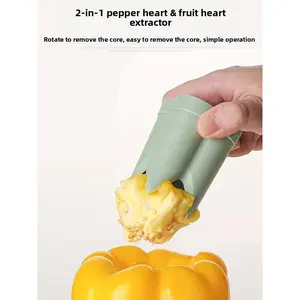 Pepper Corer 2-in-1 Seed Remover Fast & Easy Chili De-SeederFood-Grade ABS Mess-FreeErgonomic Kitchen GadgetPerfect for Bell Peppers, JalapeñosSafe, Hygienic & Easy to CleanMust-Have Cooking Tool for Home Chefs -RR