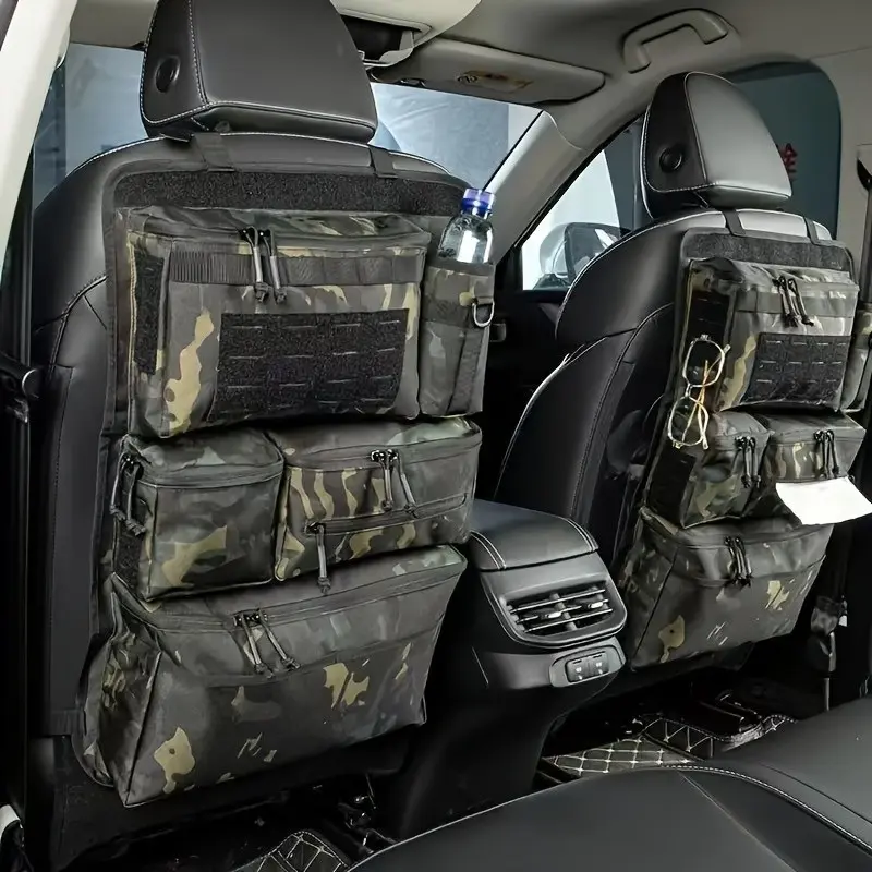 Tactical Car Seat Back Storage Bag, Upgrade Vehicle Panel, Military, Fits Most Cars, Organize Phone, Water Bottle, Snacks, Car Interior Accessory, Interior Accessories For Car, Universal Car Accessories