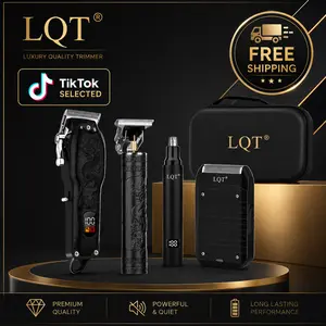 LQT 4-in-1 Dragon Engraved Men's Grooming Kit, Professional Hair Clipper, T-Blade Trimmer, Electric Foil Shaver & Nose Hair Trimmer, LED Display, USB Rechargeable Barber Set, Great Gift for Men outdoorfun