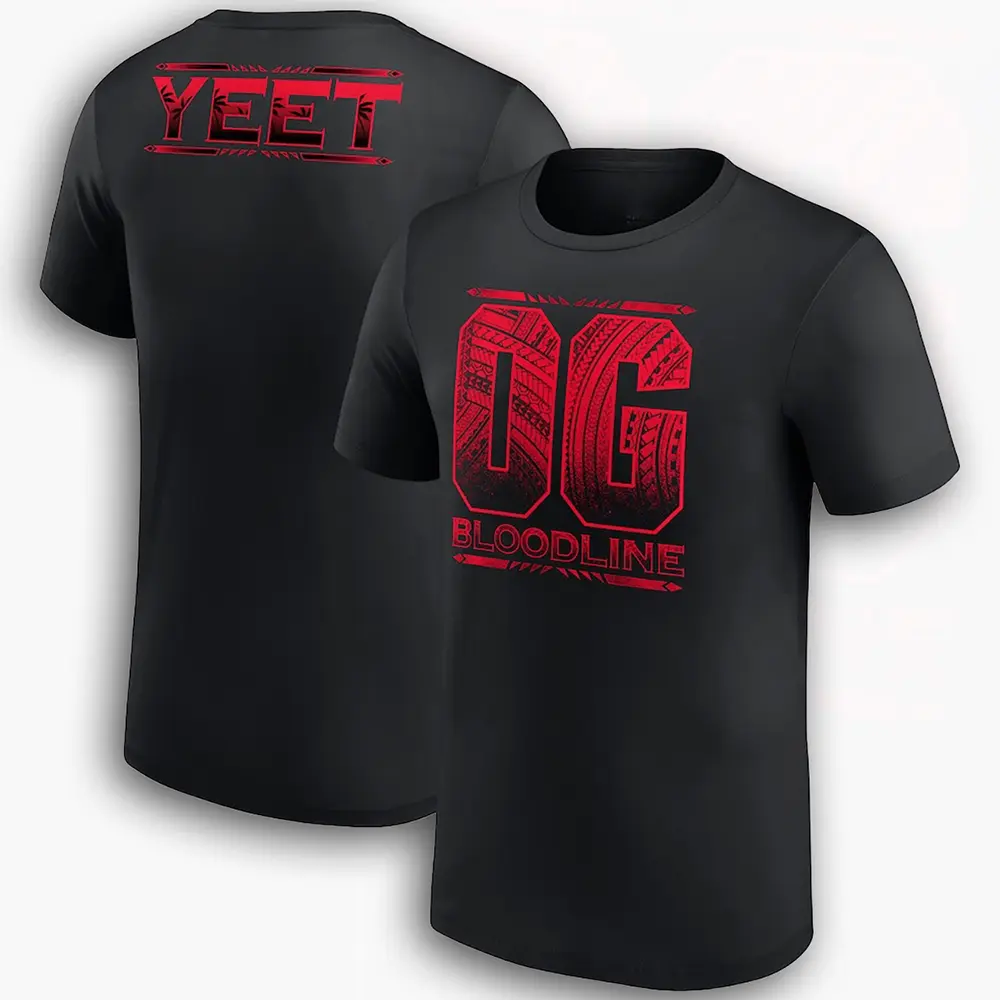 Mens OG Bloodline WWE T-Shirt - Short-Sleeve, Round Neck, Casual Menswear Streetwear, Roman Reigns & The Usos Tribal Chief Fan Apparel Wrestling Gear Gift