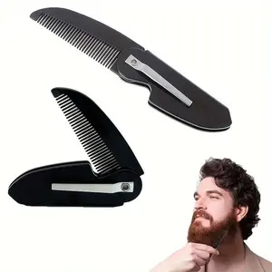 Folding Beard Comb, 1 Count Pocket Size Lightweight Beard Styling Comb, Professional Beard Styling Tool for Men, Portable Travel Hair Care Comb