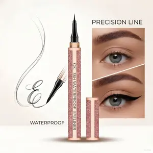 Waterproof Liquid Eyeliner Pen – Smudge-Proof, Transfer-Proof, Long-Lasting Black Eyeliner with Precision Sponge Tip for Smooth Defined Lines and Sharp Winged Liner, Quick Easy Application for Beginners, Sweatproof Eye Makeup for Daily Wear, Party