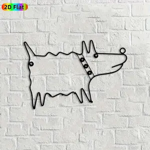 1pc Dog Metal Wall Art, Playful Dog Statue Mural, Ideal Gift for New Year, Easter, Pet Decor Enthusiasts, Weather-Resistant Metal Wall Decor Sculptures, For Garden Fence & Living Room Wall, Indoor Outdoor Decor, Modern Home Decoration