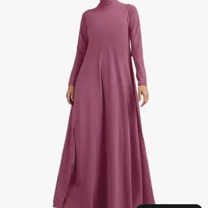 Apvirdy Maxi Dresses for Women 2025 Long Sleeve T Shirt Dress Long Flowy High Neck Dress with Pockets | Dusty Pink Color | MUST PURCHASE AT https://amzn.to/3Qz5oND