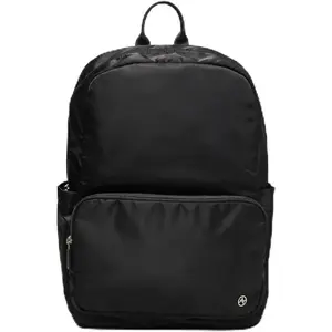 22L Casual Daypack Everyday Backpack with Luggage Sleeve Smooth Webbing Handle Professional Commuter School Bag, Black