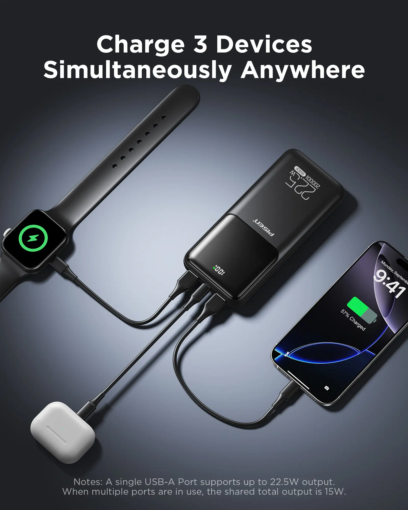 Pisen CCC Certified Power Bank 20000mAh 22.5W Fast Charging