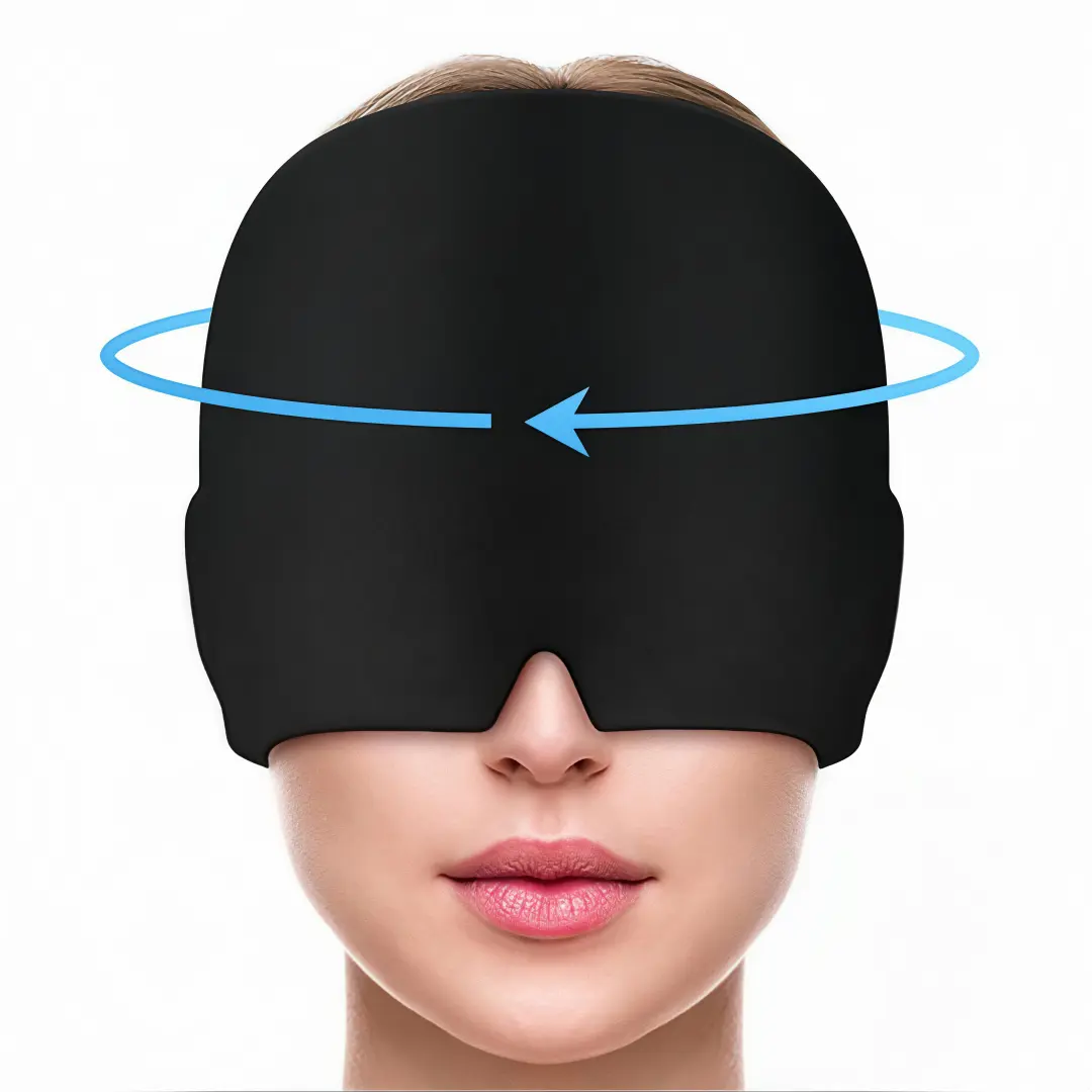 LMMAKE 1PC Unisex Adult Migraine Relief Cap - Lightweight, Single Item Beauty Products, Soft Skin-Friendly Gel Ice Head Wrap for Hot & Cold Therapy, Headache Tension Relief