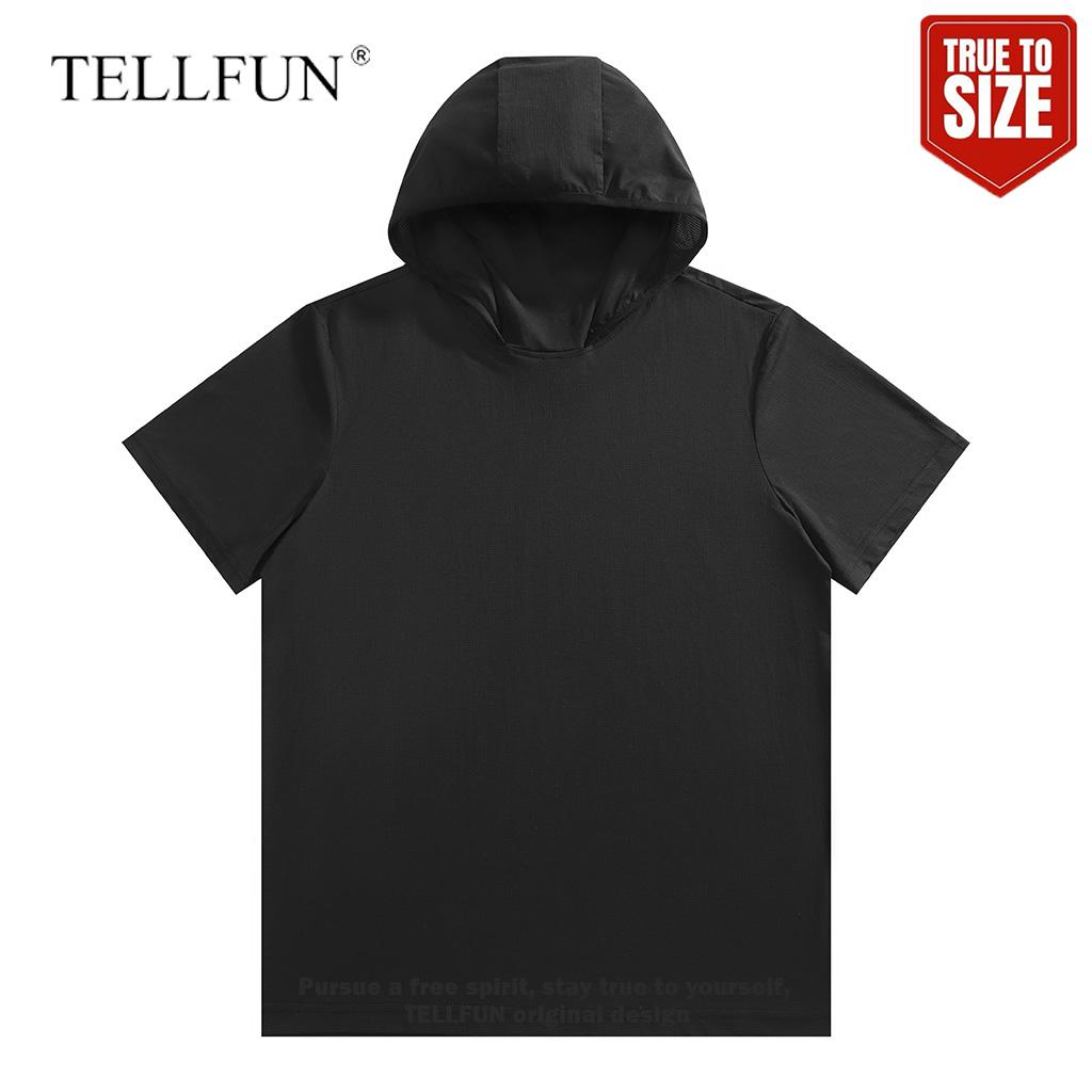 Men's Lightweight Short Sleeve Hoodie, Casual Loose Fit Breathable Pullover Hooded Tee, Trendy Streetwear Essential for Spring Summer, Comfortable Daily Sports & Outdoor Top