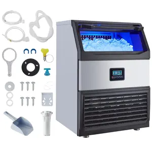Commercial Ice Maker Machine 265lbs/24H, 55lbs Storage, Large Ice Production Machines with Energy-Saving 580W Compressor - Ultra Quiet Under Counter Ice Machine for Bar, Restaurant, Home Use, Parties, Stainless Steel
