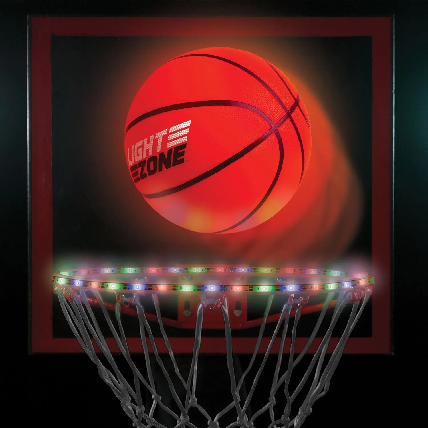 MindWare Glow Basketball Court Set with Bonus Hoop Lights — Ages 5+