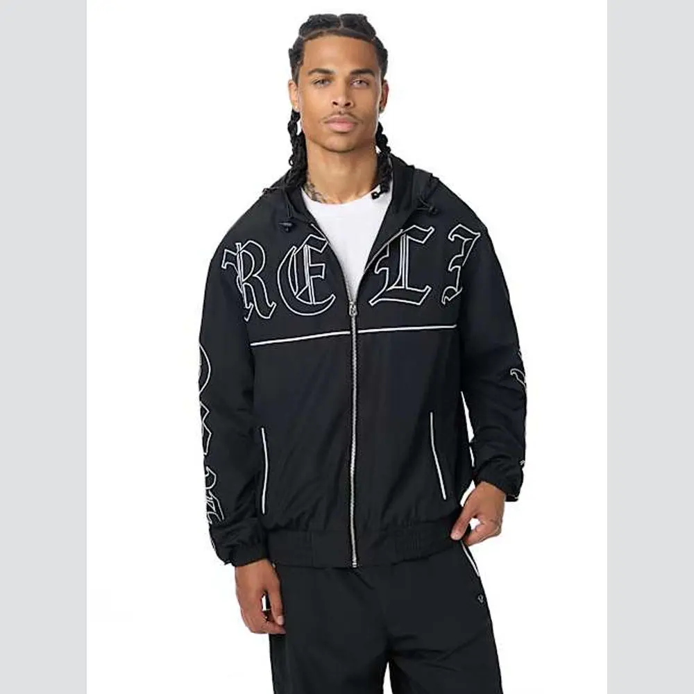 True Religion Men's Exploded Logo Nylon Jacket True Religion Men's Exploded Logo Nylon Jacket