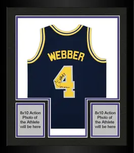 Framed Chris Webber Michigan Wolverines Autographed Navy 1991 Mitchell & Ness Swingman Jersey with "92-93 All-American" Inscription - Fanatics Authentic Certified
